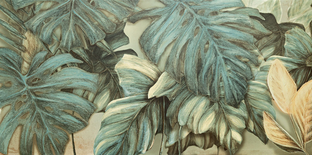 Domino Alabaster Shine Element 1 leaves B dekorcsempe 119,8x59,8 cm