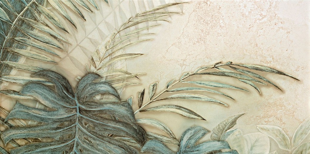 Domino Alabaster Shine Element 2 leaves B dekorcsempe 119,8x59,8 cm