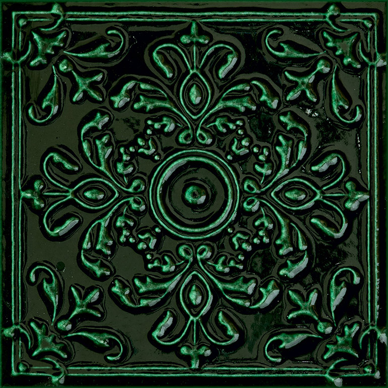 Tubadzin Tinta Green dekorcsempe 14,8 x 14,8