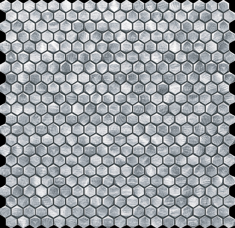 Tubadzin Elements Metal Silver Hex mozaik 30,2x30 cm